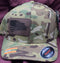 Flexfit Multicam Camo Ballcap w/ Leatherette American Flag Patch Woodland BDU Pattern