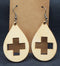 Tear Drop with Cross Cut-Out Earrings