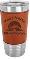 Montana Theme Polar Camel Laser Engraved Rawhide Wrapped 20oz Tumbler!