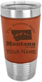 Montana Theme Polar Camel Laser Engraved Rawhide Wrapped 20oz Tumbler!