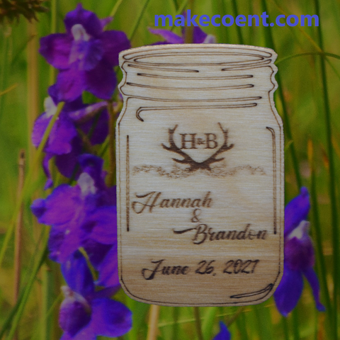 Adorable Mason Jar Wedding or Special Event Magnets, Hang Tags or Keyrings Made in Montana!